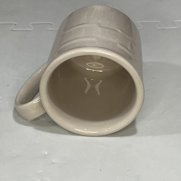 Longaberger Pottery Coffee Mugs Woven Traditions Set 2 USA Vintage Cream Green - Picture 10 of 12